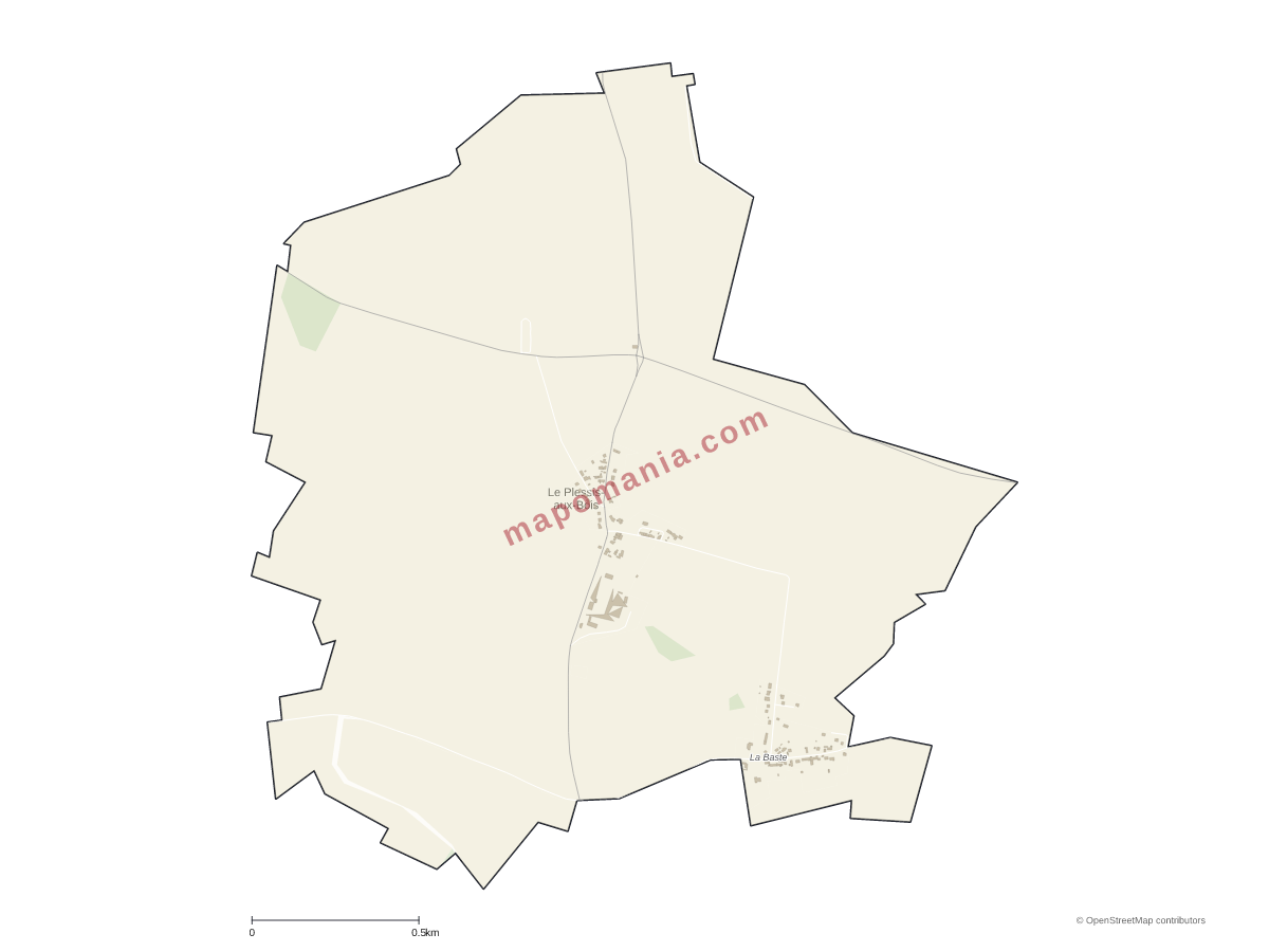 Carte de Le Plessis-aux-Bois à personnaliser