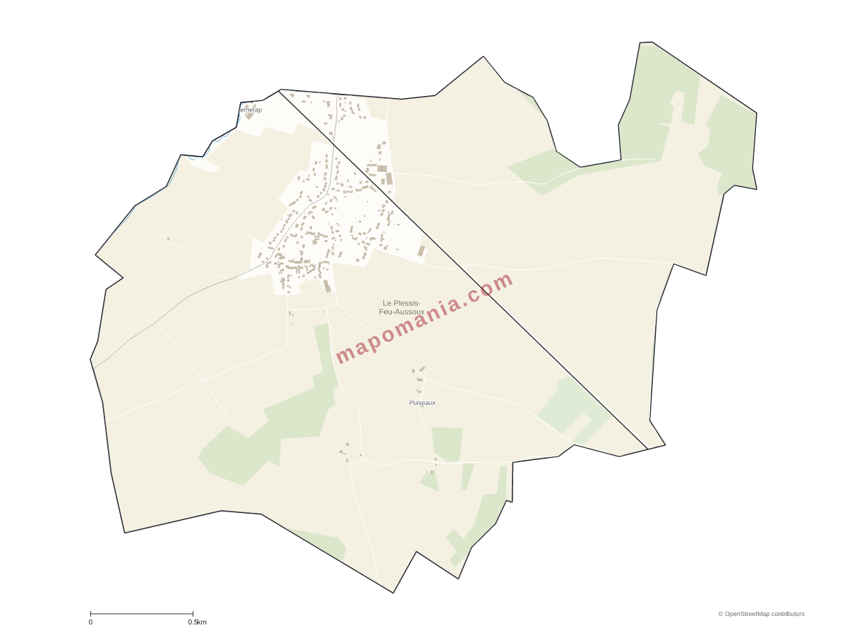 Carte de Le Plessis-Feu-Aussoux à personnaliser