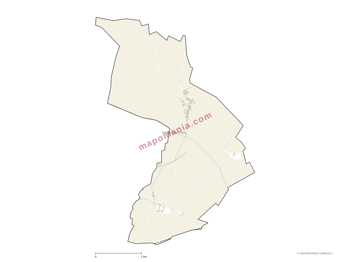 Carte de Le Plessis-Placy à personnaliser