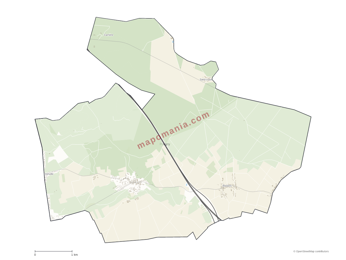 Carte de Poligny à personnaliser