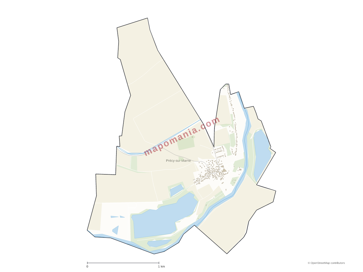 Carte de Précy-sur-Marne à personnaliser