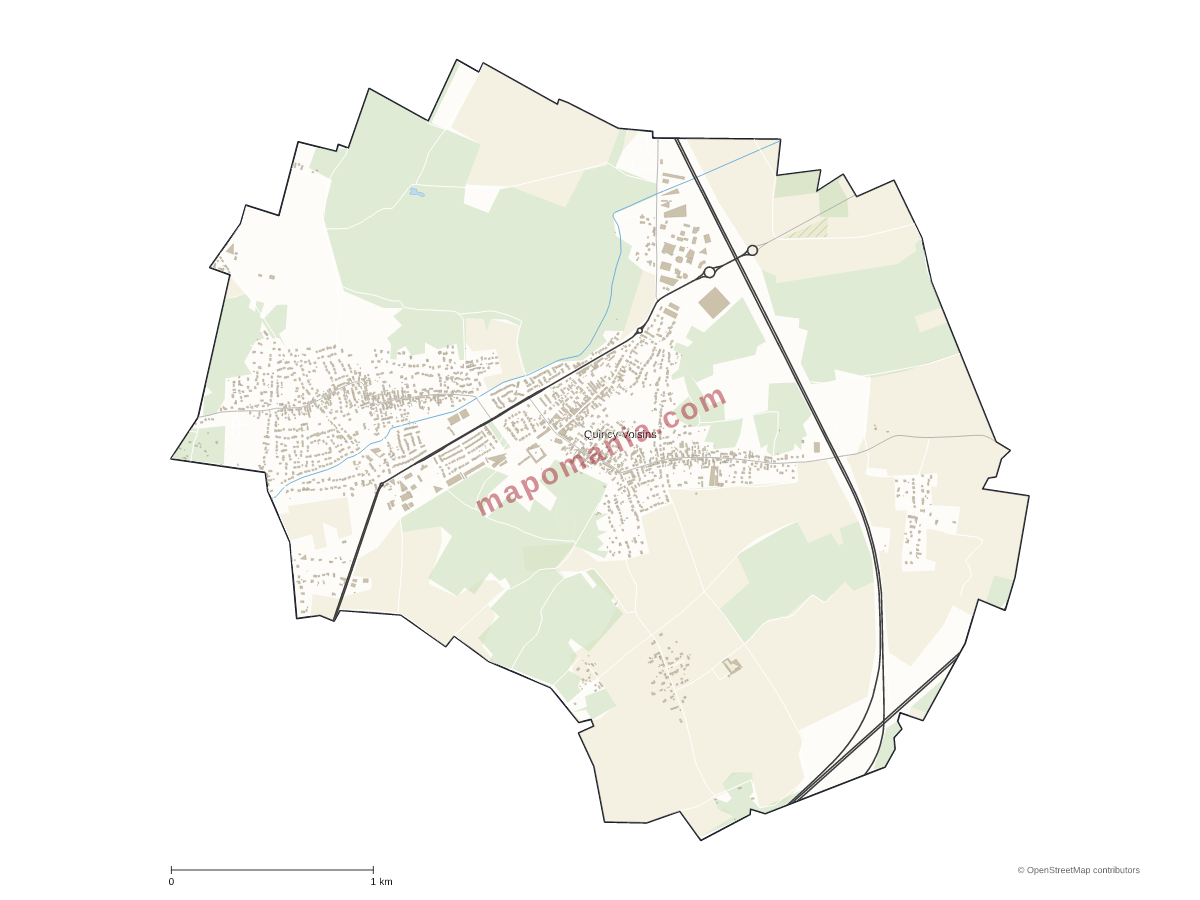Carte de Quincy-Voisins à personnaliser