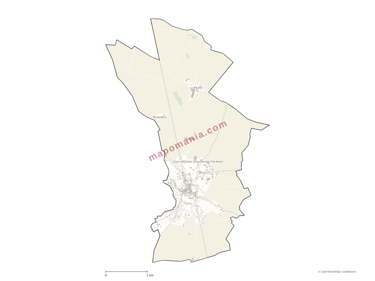 Carte de Rebais à personnaliser