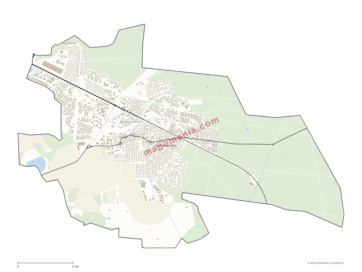 Carte de Roissy-en-Brie à personnaliser