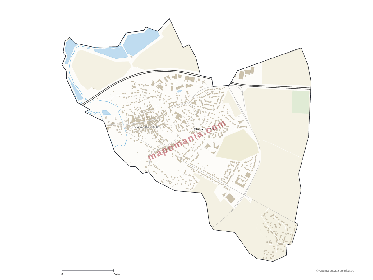 Carte de Rozay-en-Brie à personnaliser