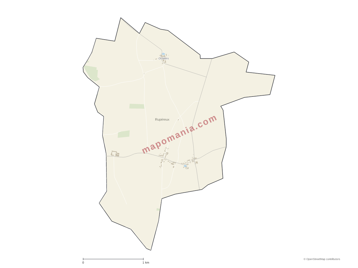 Carte de Rupéreux à personnaliser