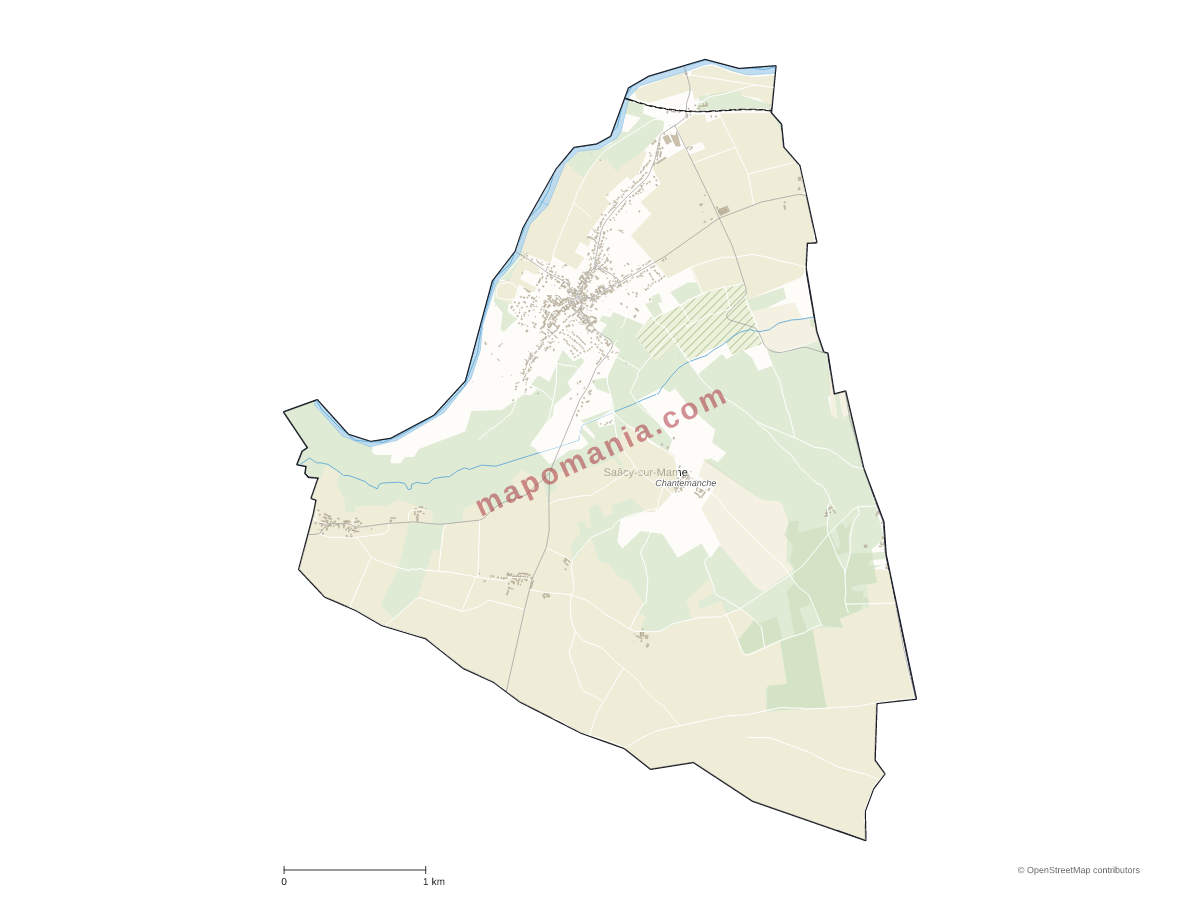 Carte de Saâcy-sur-Marne à personnaliser