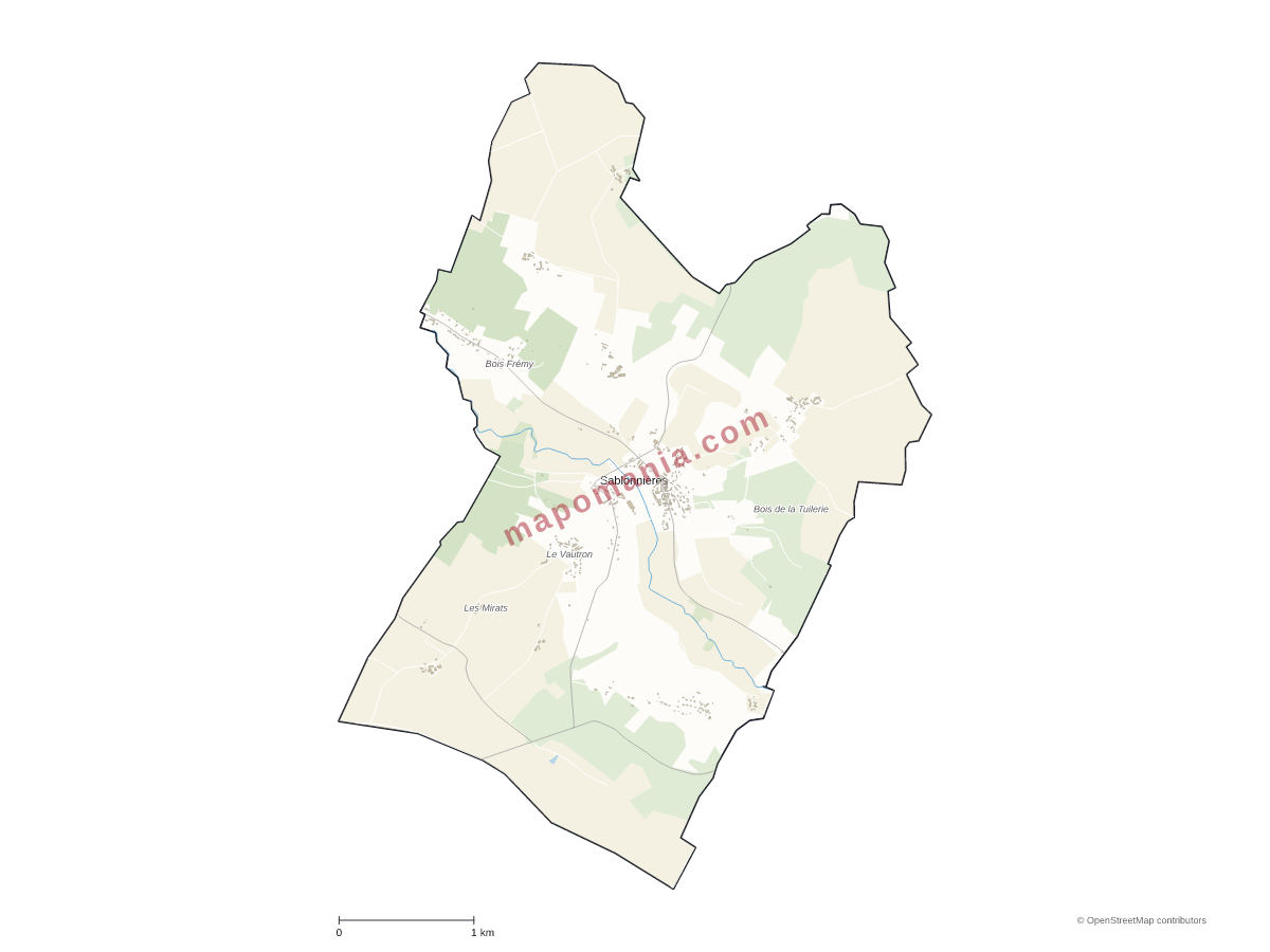 Carte de Sablonnières à personnaliser