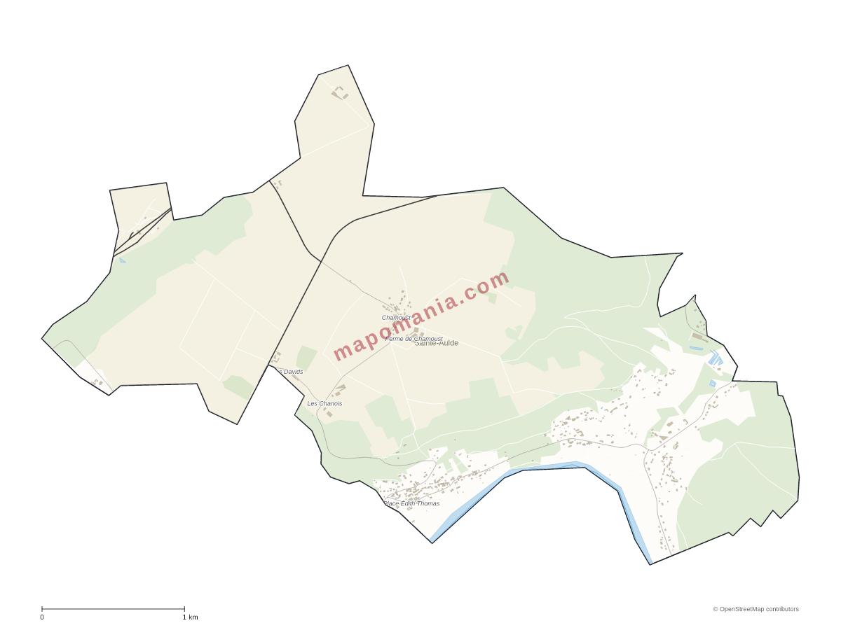 Carte de Sainte-Aulde à personnaliser