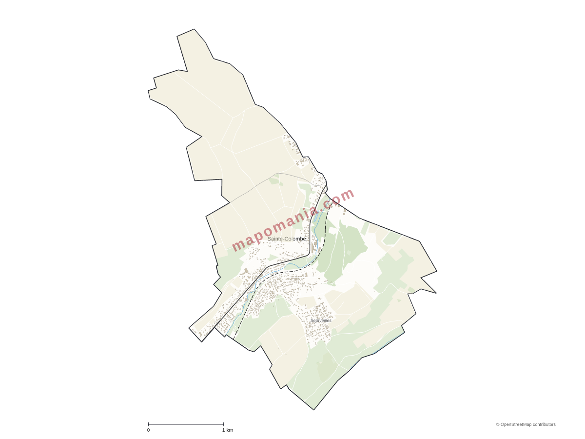 Carte de Sainte-Colombe à personnaliser