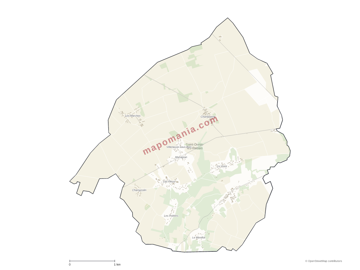Carte de Saint-Denis-lès-Rebais à personnaliser