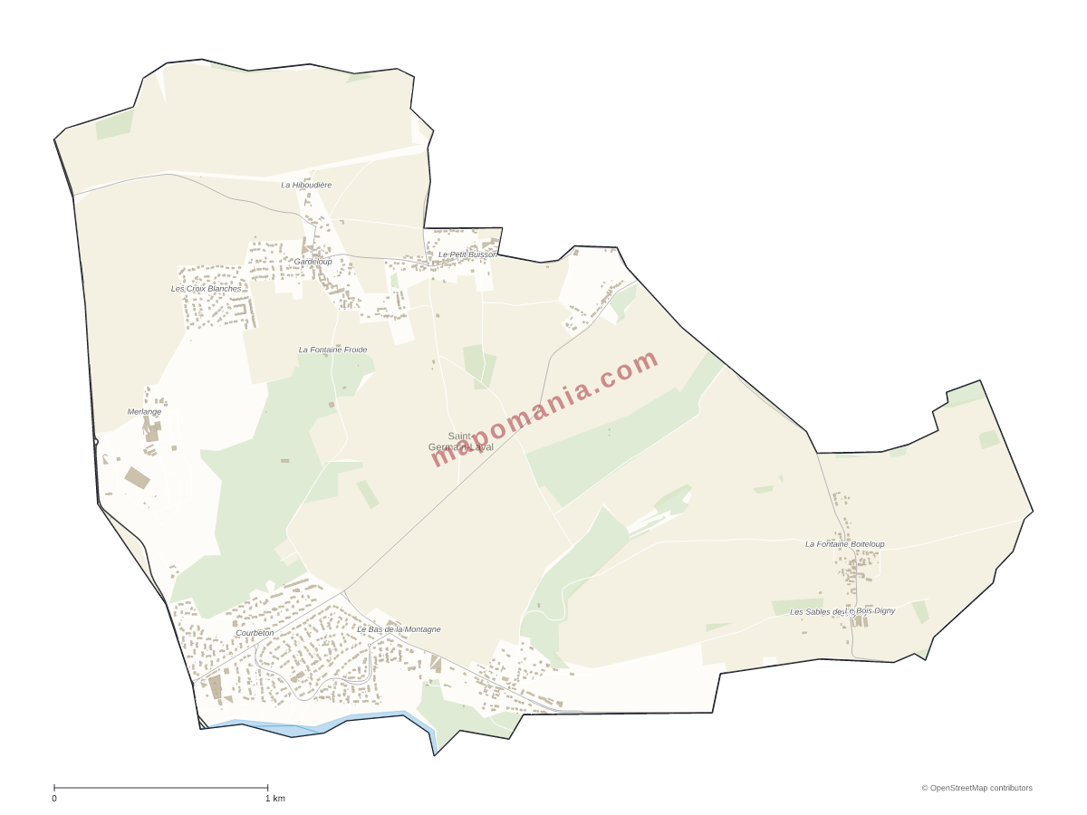 Carte de Saint-Germain-Laval à personnaliser
