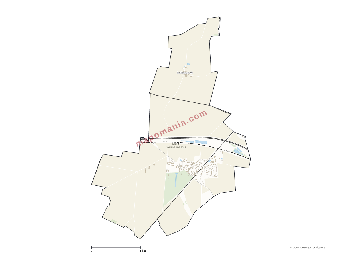 Carte de Saint-Germain-Laxis à personnaliser