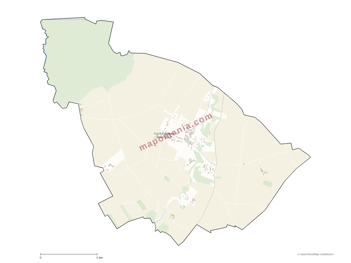 Carte de Saint-Germain-sous-Doue à personnaliser