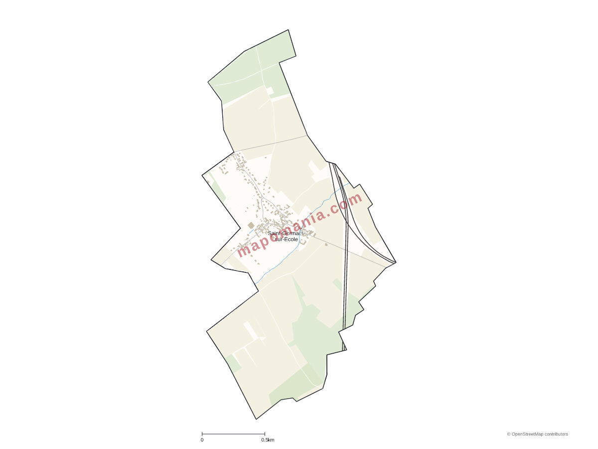 Carte de Saint-Germain-sur-École à personnaliser