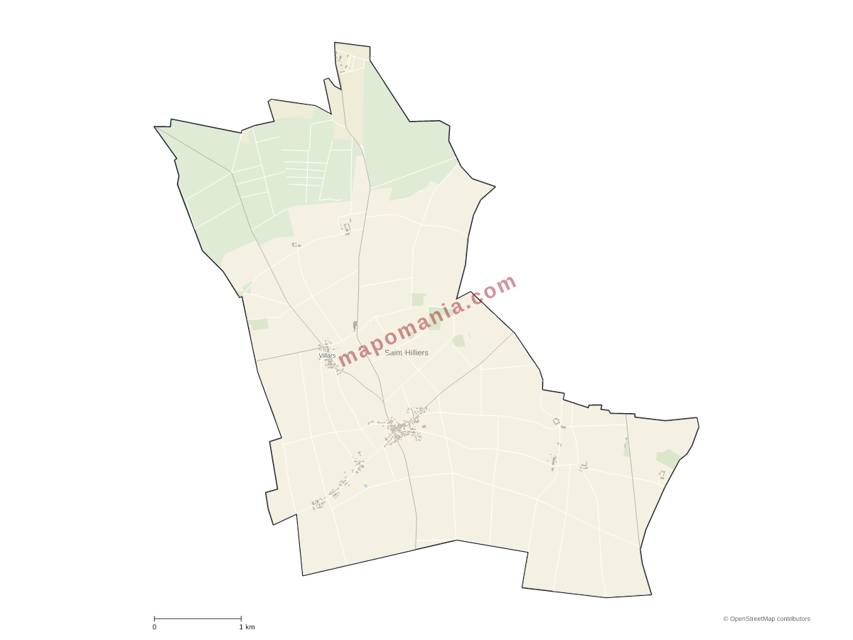 Carte de Saint-Hilliers à personnaliser