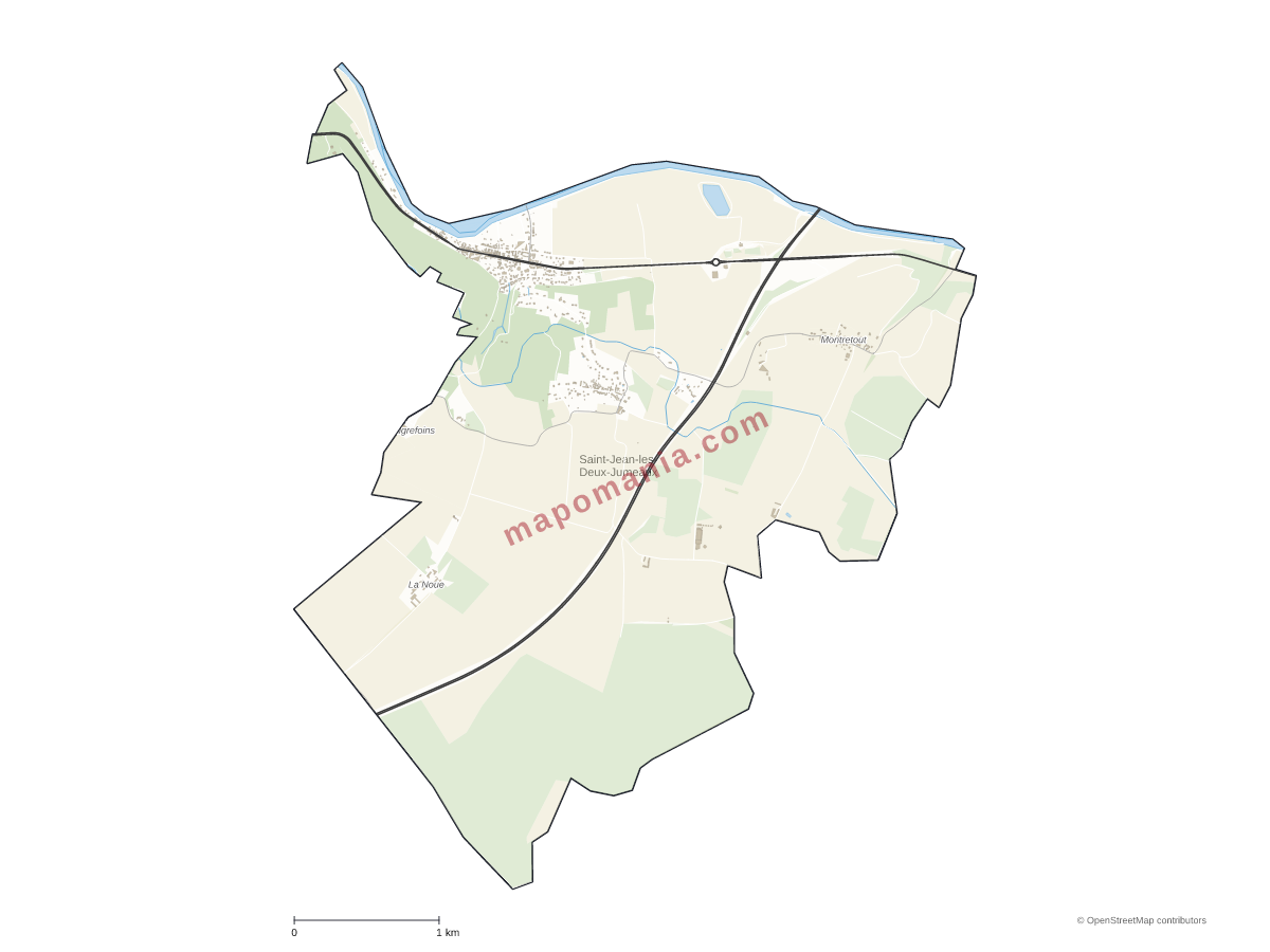Carte de Saint-Jean-les-Deux-Jumeaux à personnaliser