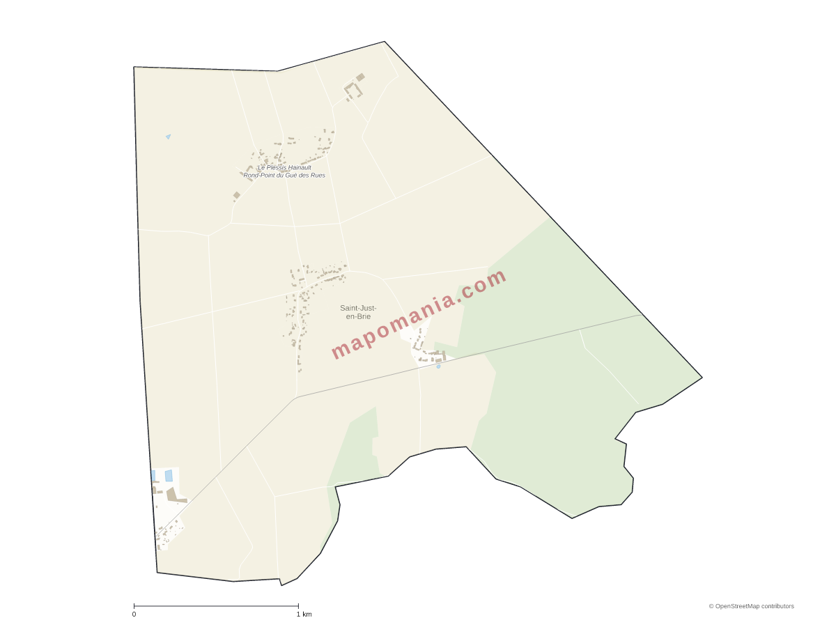 Carte de Saint-Just-en-Brie à personnaliser