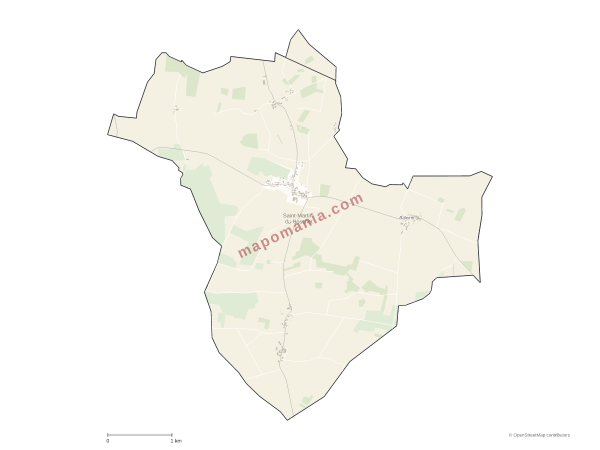 Carte de Saint-Martin-du-Boschet à personnaliser