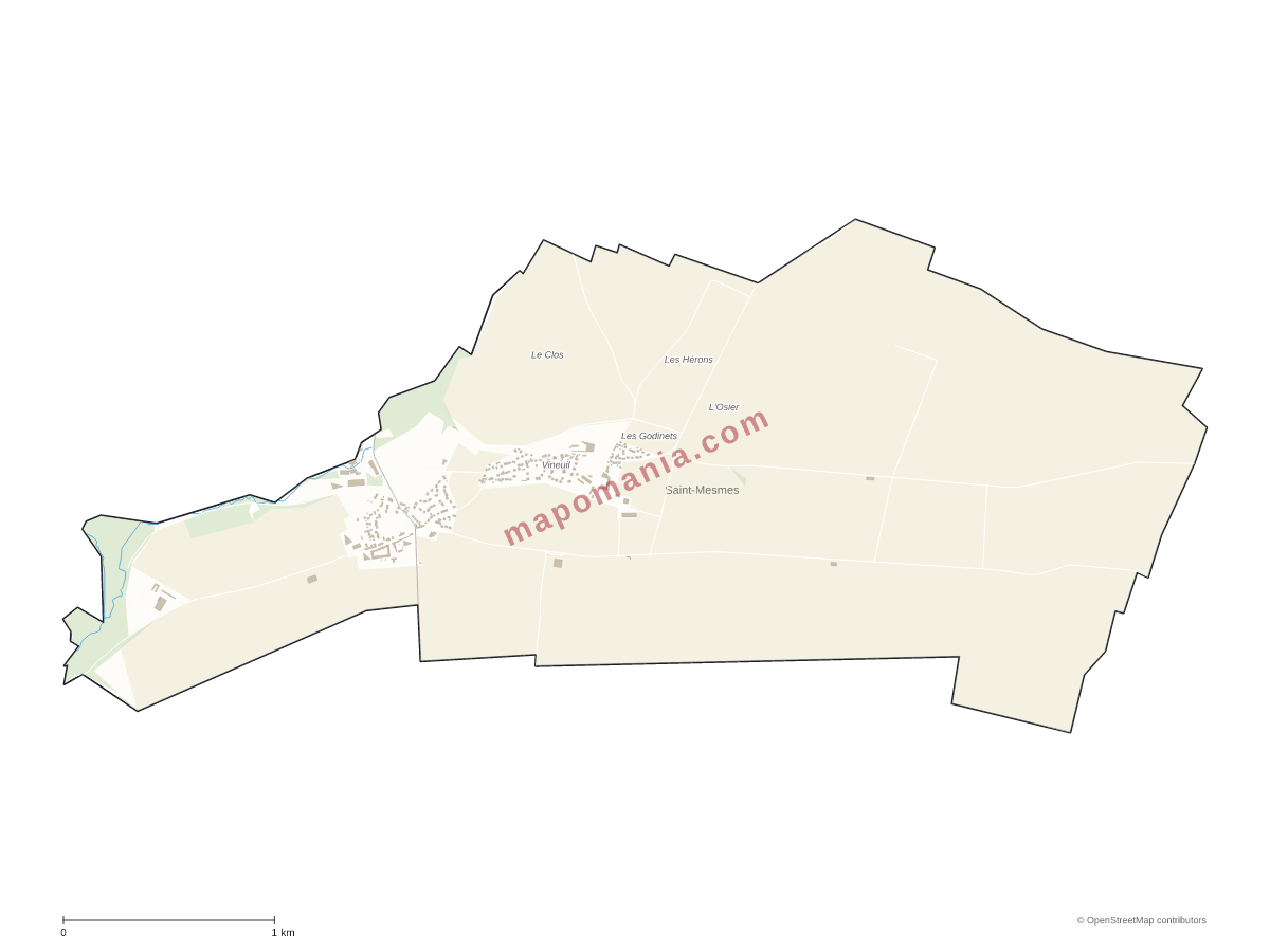 Carte de Saint-Mesmes à personnaliser