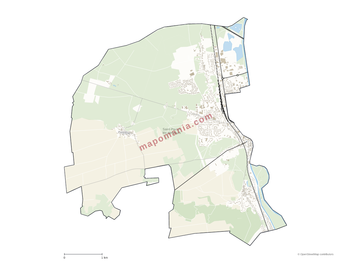 Carte de Saint-Pierre-lès-Nemours à personnaliser