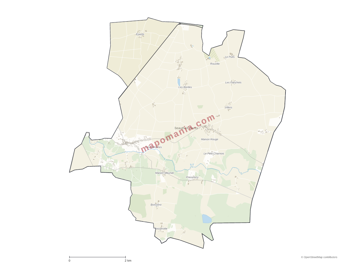 Carte de Beautheil-Saints à personnaliser