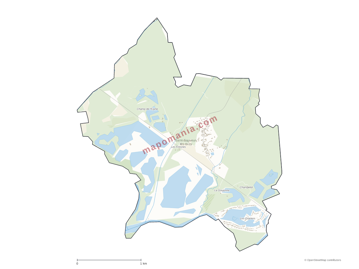 Carte de Saint-Sauveur-lès-Bray à personnaliser