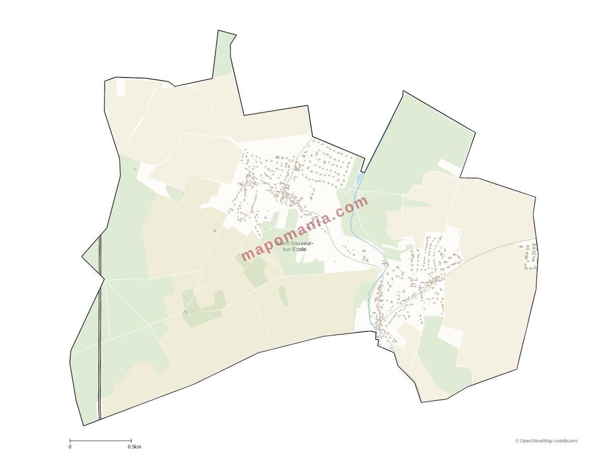 Carte de Saint-Sauveur-sur-École à personnaliser