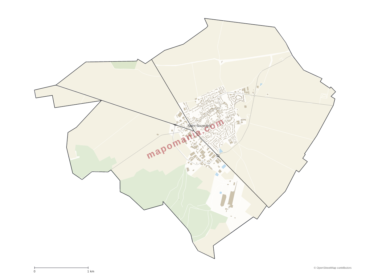 Carte de Saint-Soupplets à personnaliser