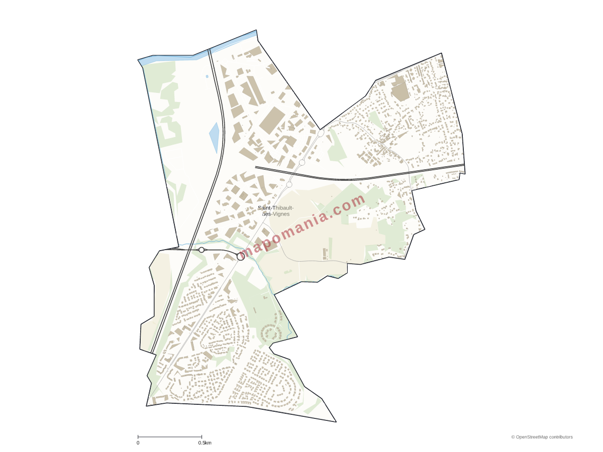Carte de Saint-Thibault-des-Vignes à personnaliser