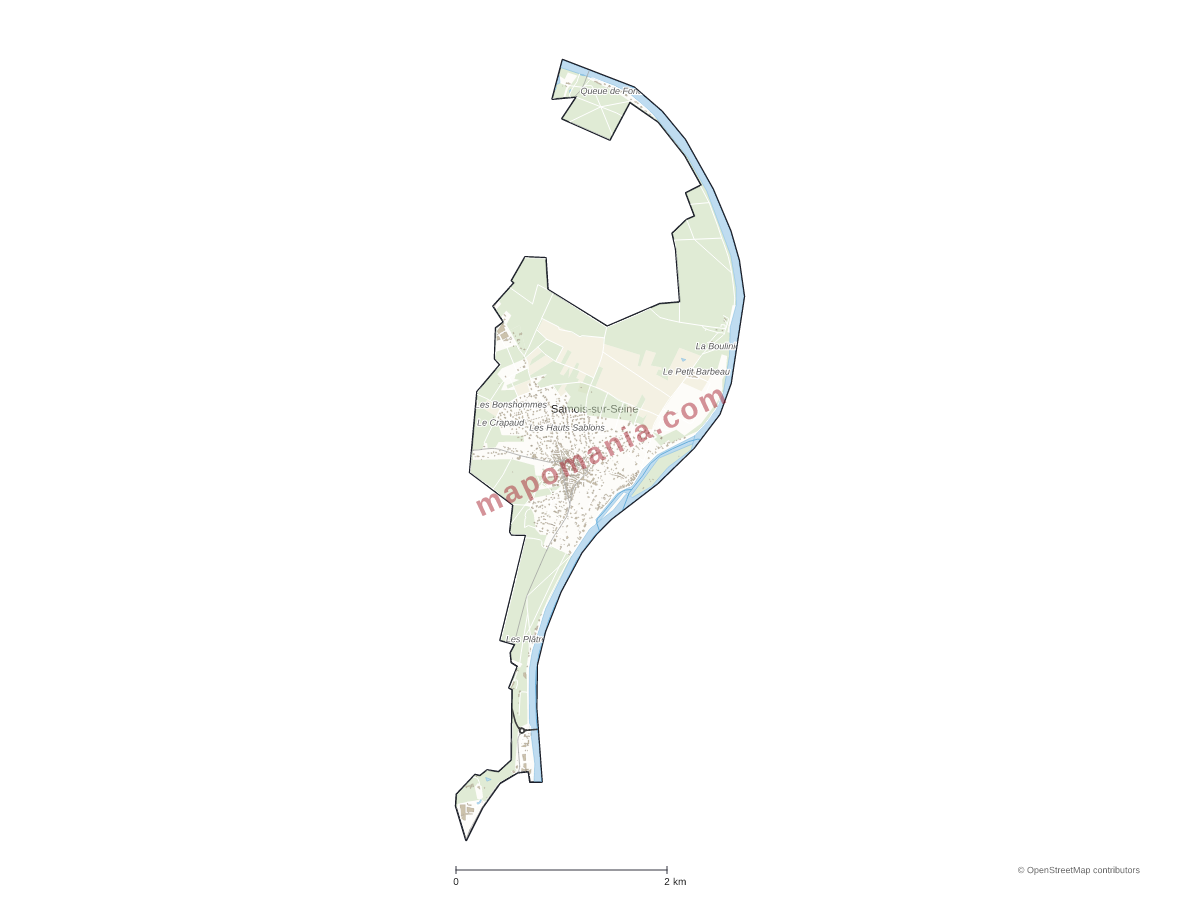 Carte de Samois-sur-Seine à personnaliser