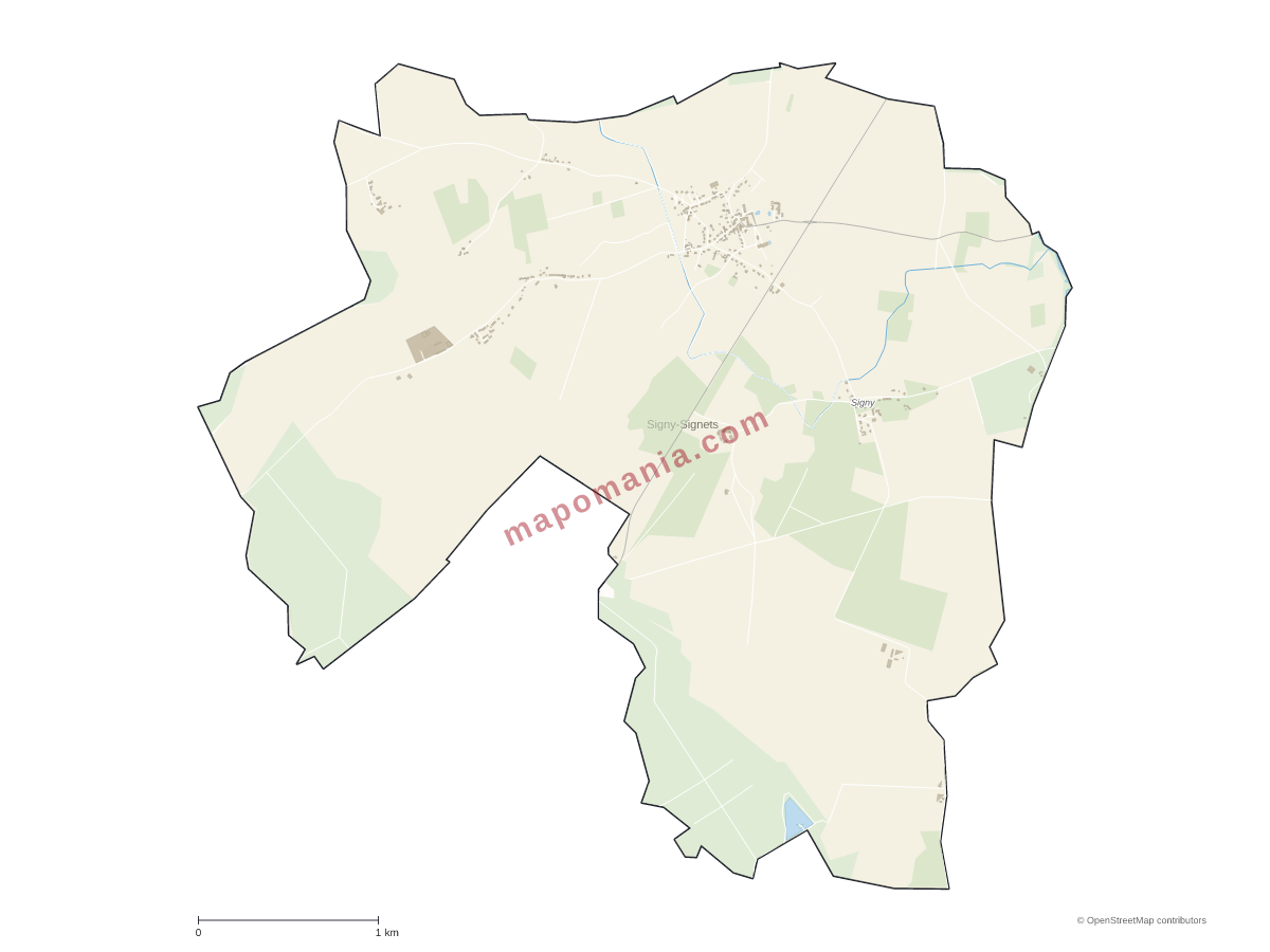 Carte de Signy-Signets à personnaliser