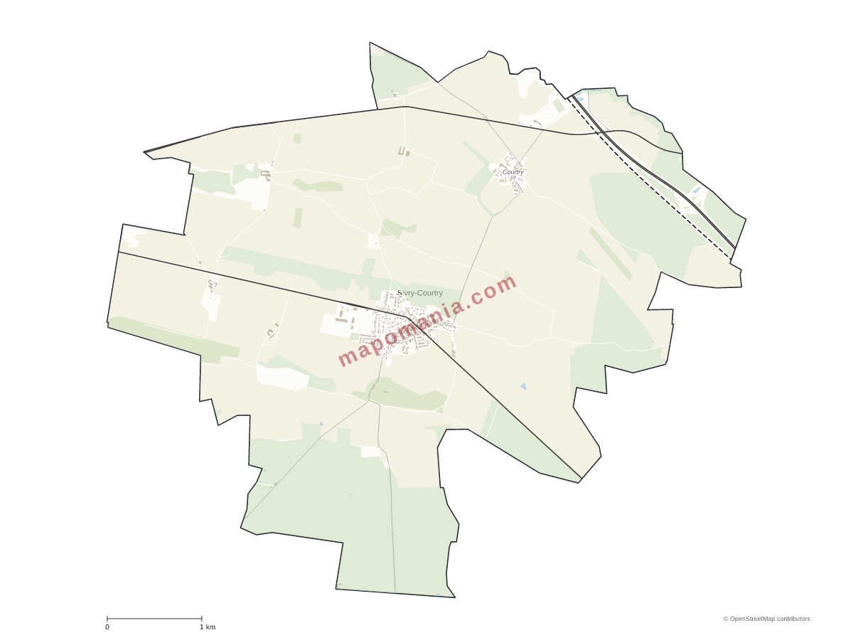 Carte de Sivry-Courtry à personnaliser