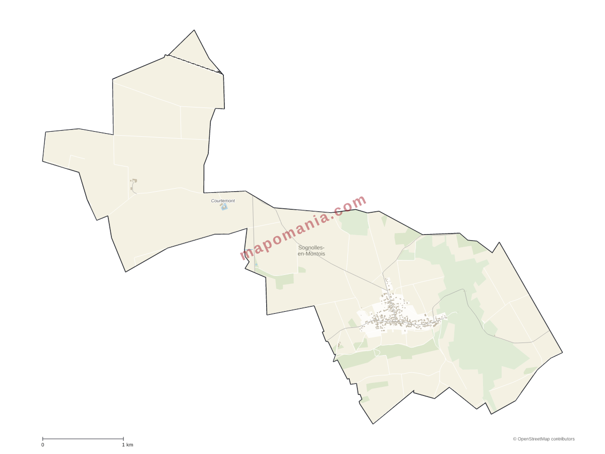 Carte de Sognolles-en-Montois à personnaliser