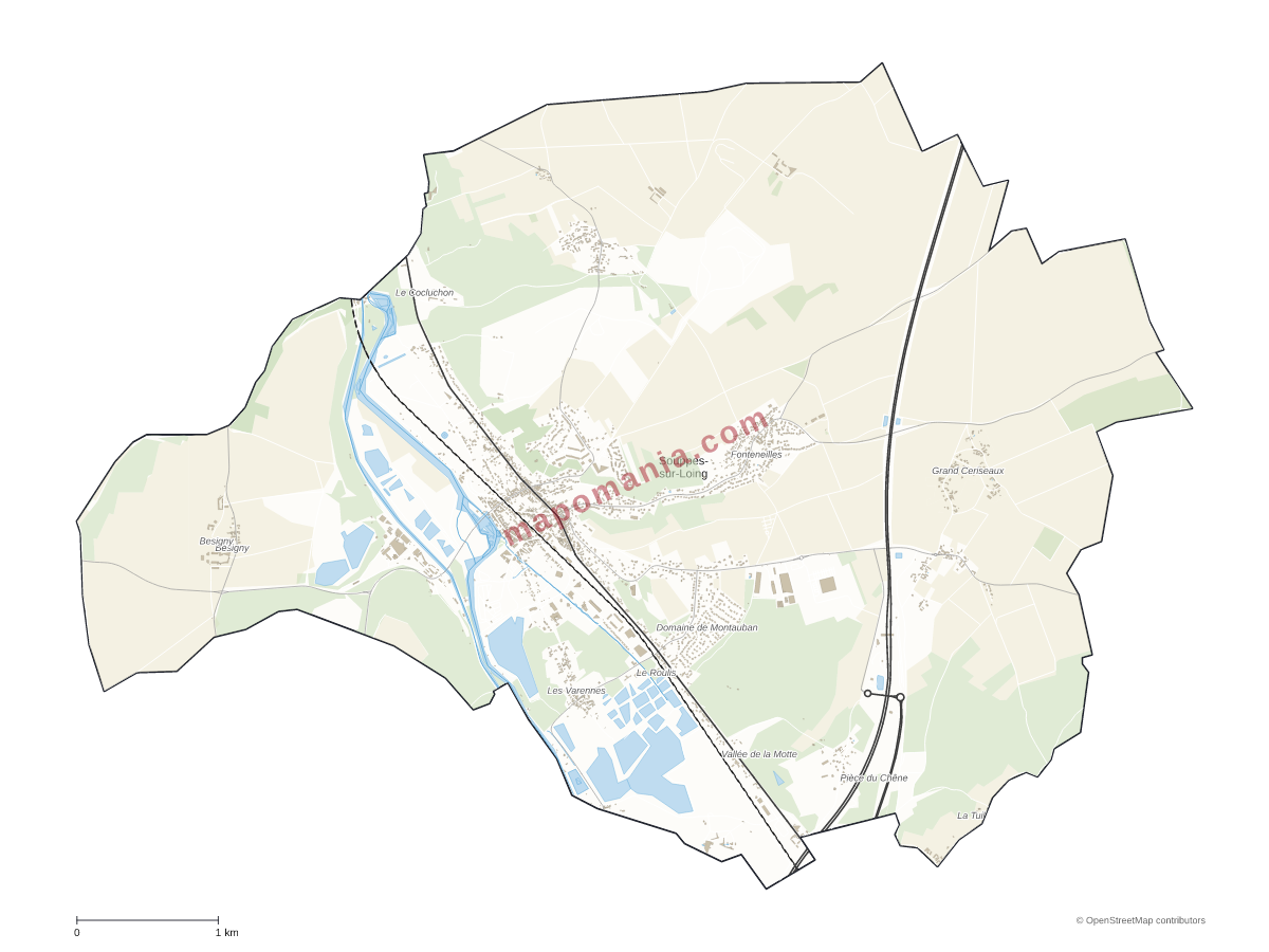 Carte de Souppes-sur-Loing à personnaliser