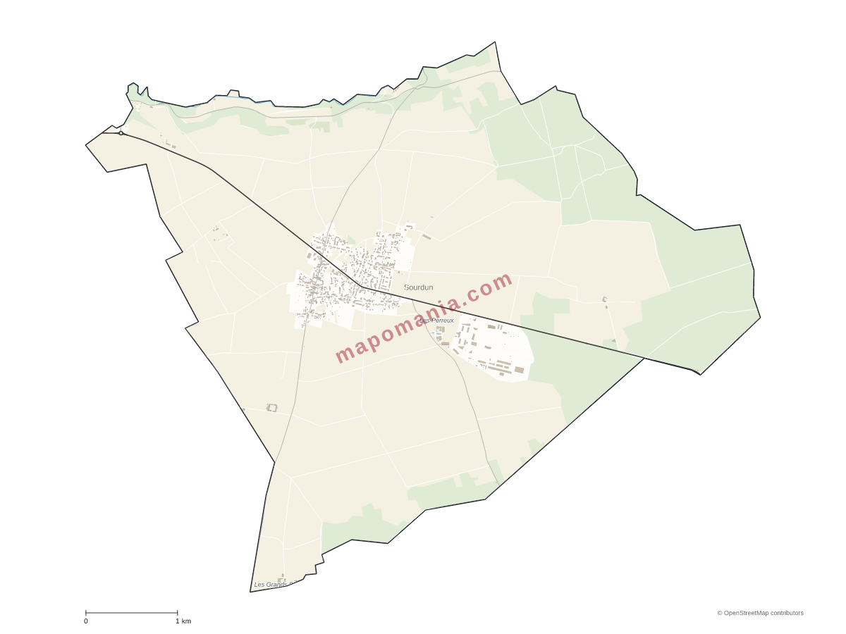 Carte de Sourdun à personnaliser