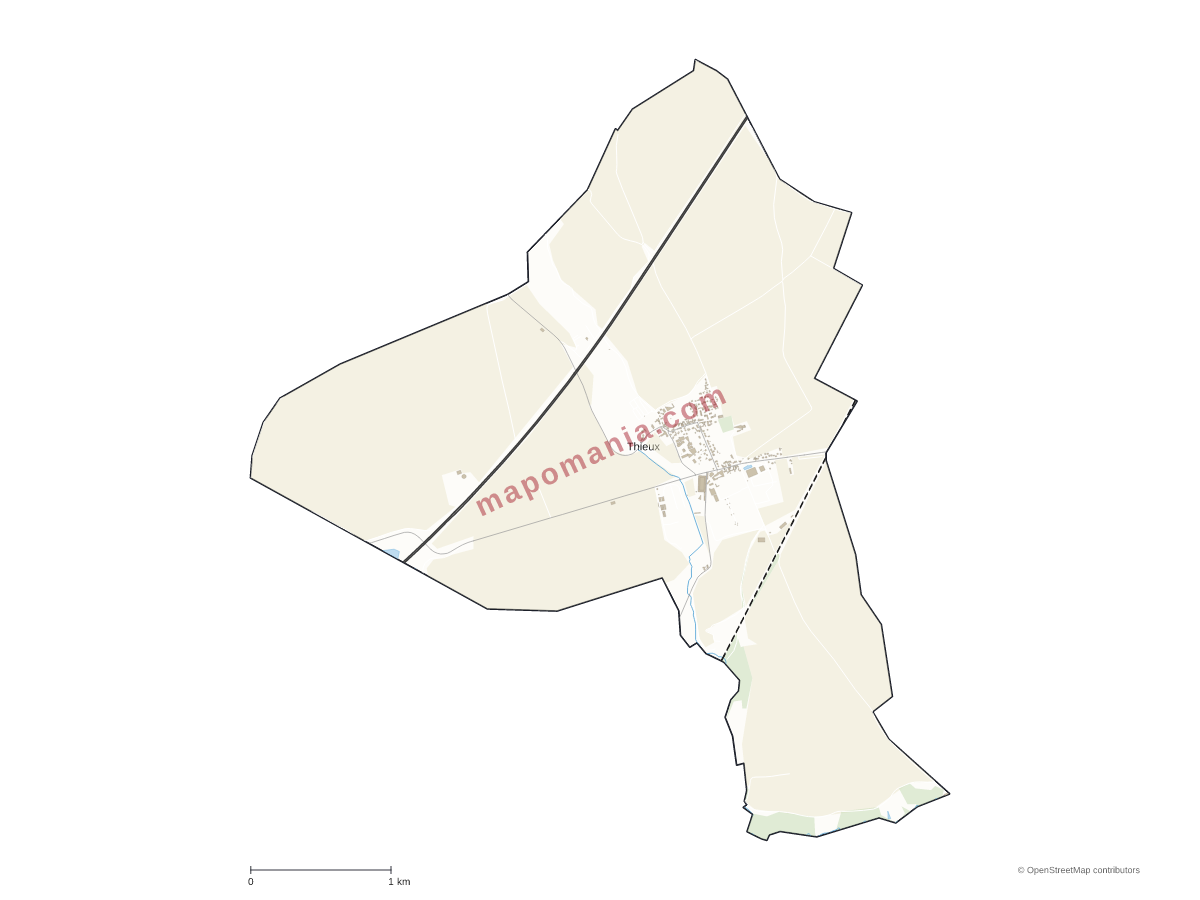 Carte de Thieux à personnaliser