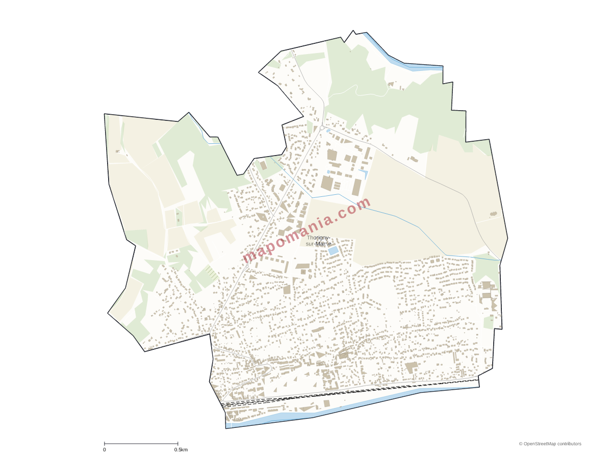 Carte de Thorigny-sur-Marne à personnaliser