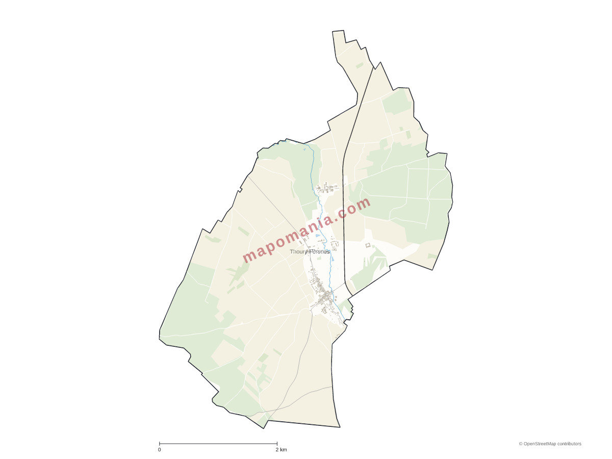 Carte de Thoury-Férottes à personnaliser