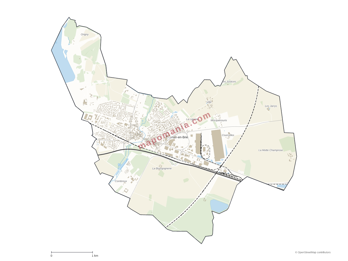 Carte de Tournan-en-Brie à personnaliser