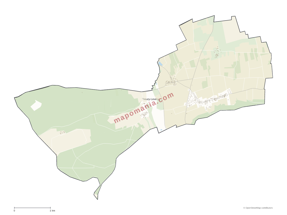 Carte de Treuzy-Levelay à personnaliser