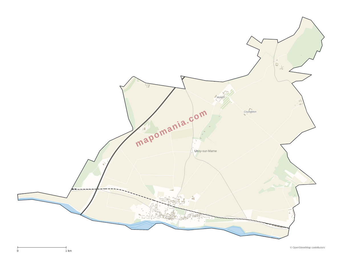 Carte de Ussy-sur-Marne à personnaliser