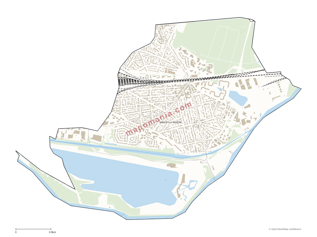 Carte de Vaires-sur-Marne à personnaliser