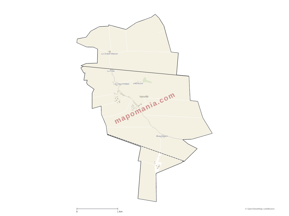 Carte de Vanvillé à personnaliser