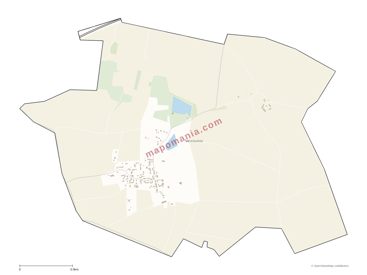 Carte de Vaucourtois à personnaliser