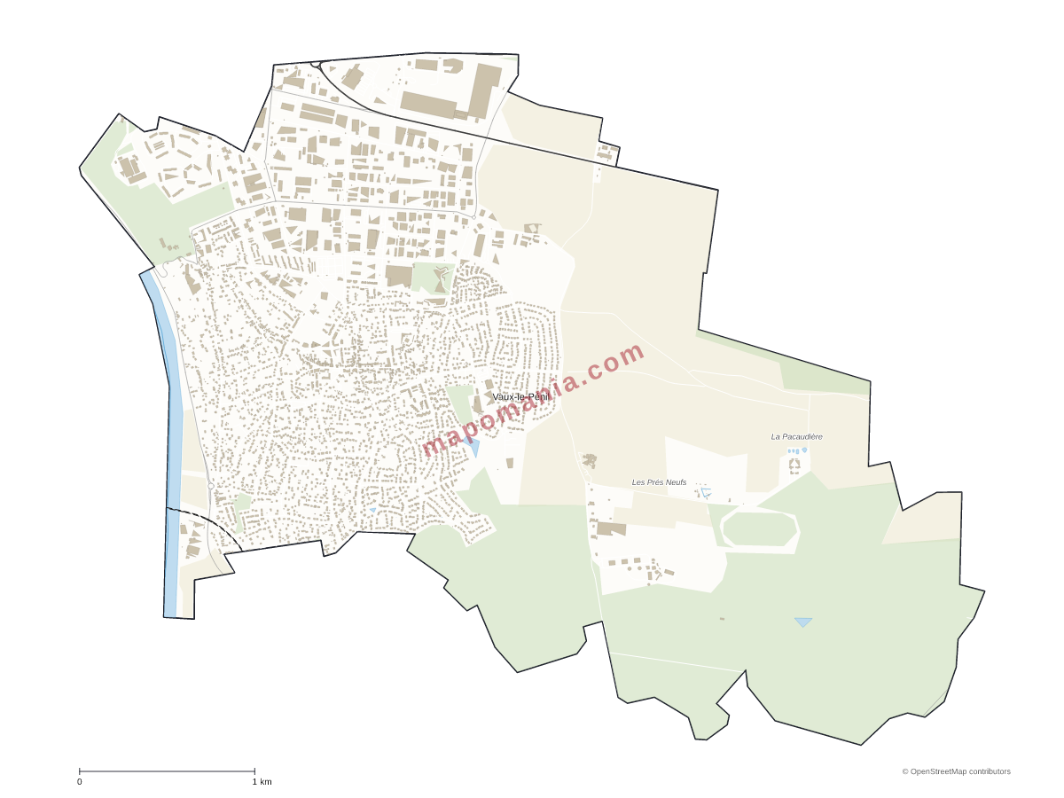 Carte de Vaux-le-Pénil à personnaliser