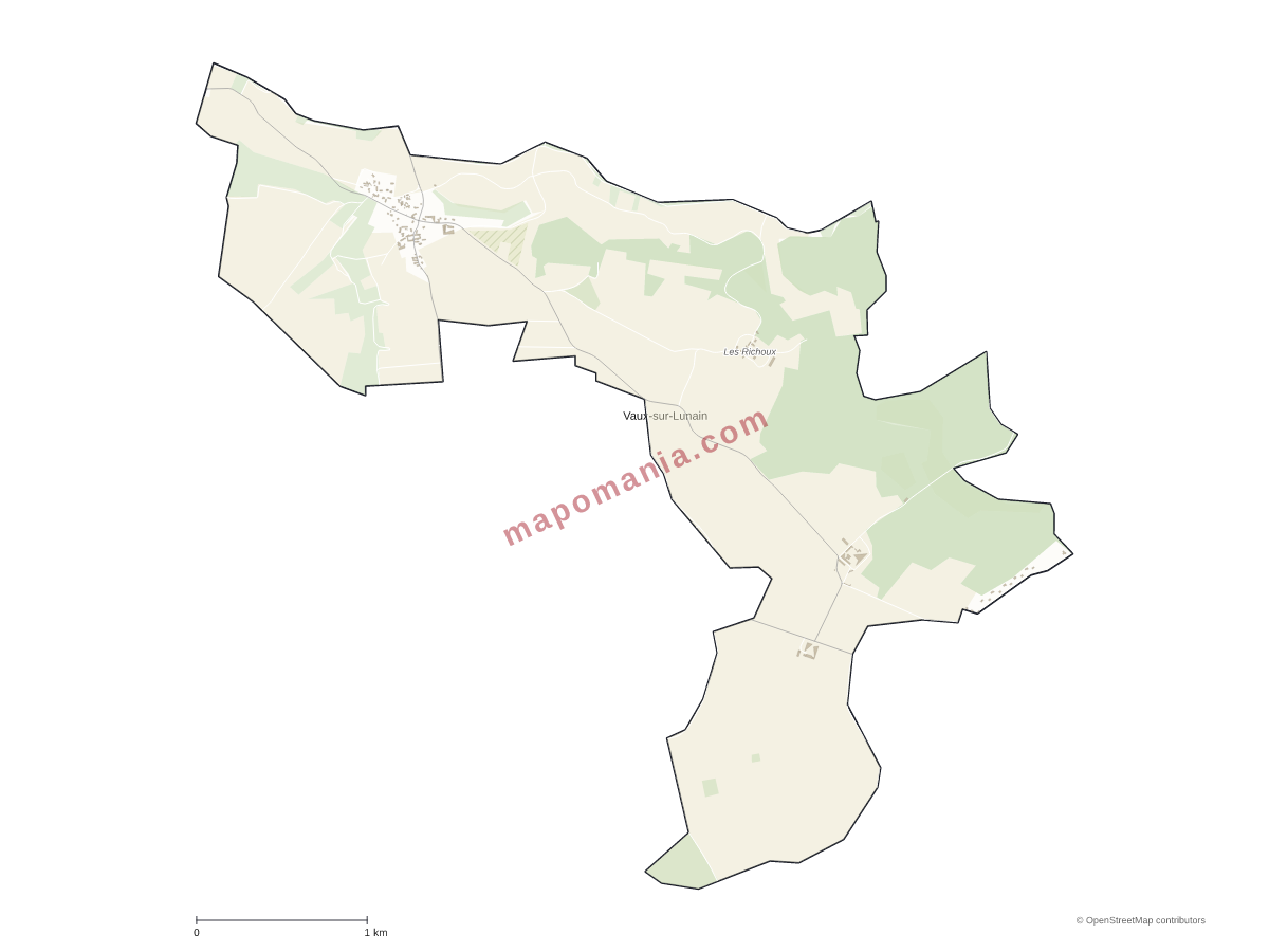 Carte de Vaux-sur-Lunain à personnaliser