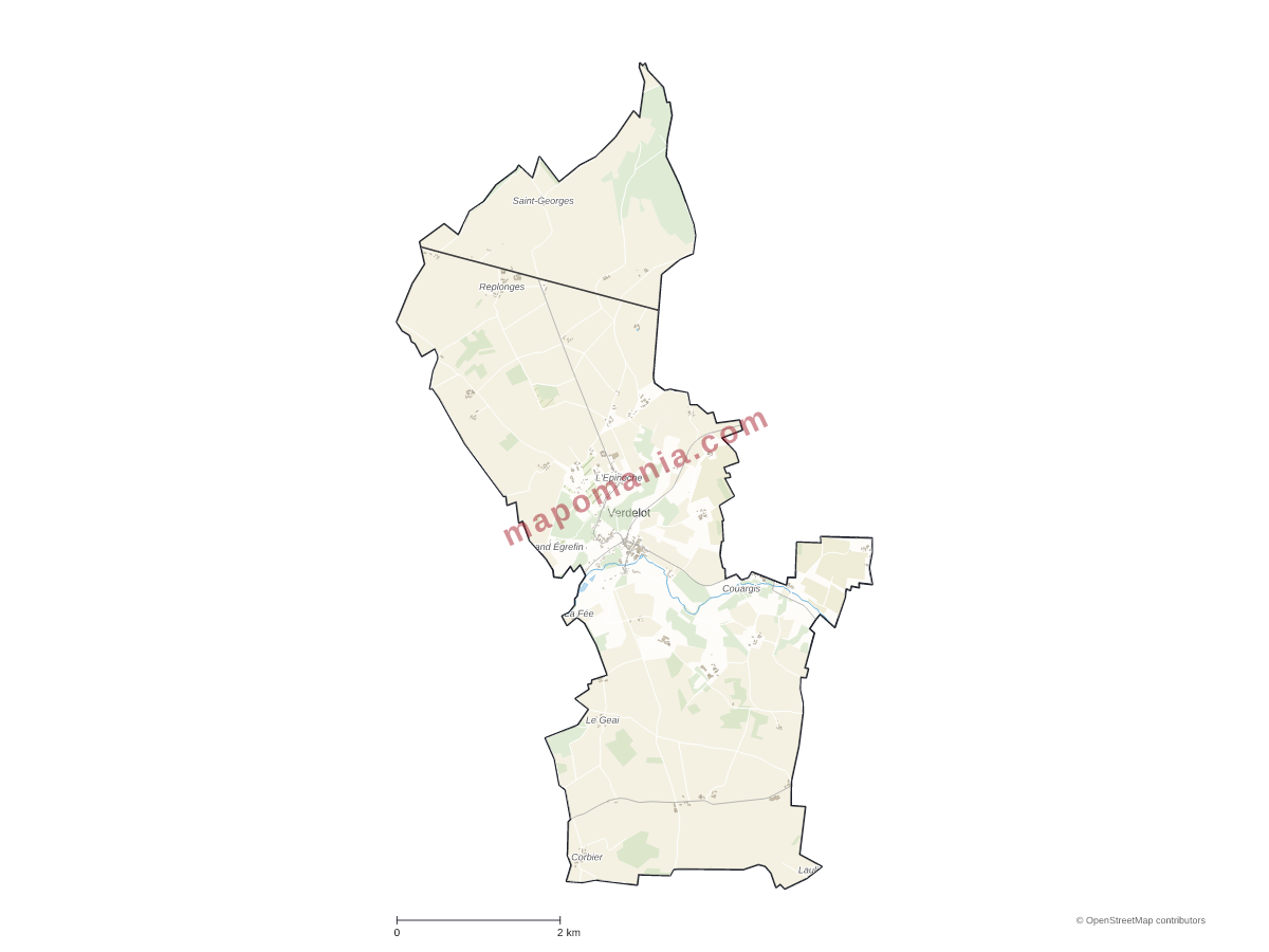 Carte de Verdelot à personnaliser