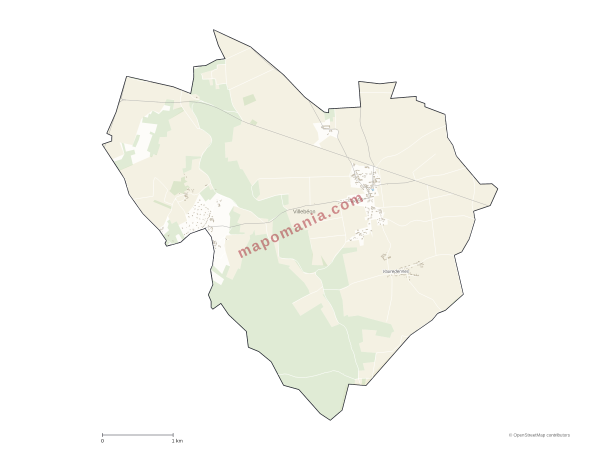 Carte de Villebéon à personnaliser
