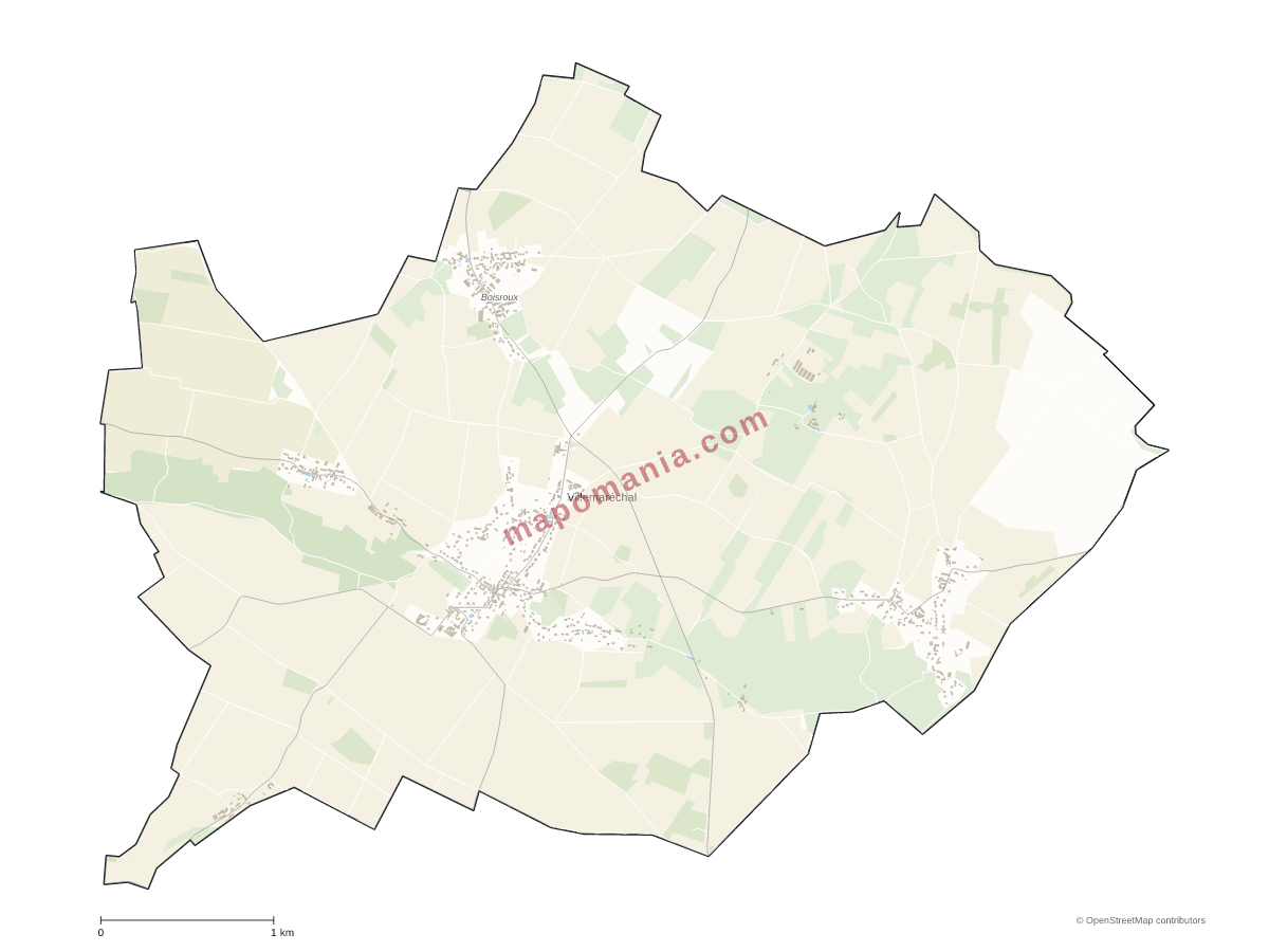 Carte de Villemaréchal à personnaliser
